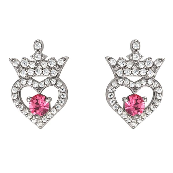 Disney Princess Sterling Silver Cubic Zirconia Stud Earrings