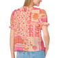 Womens Cece Short Sleeve V Neck Ruffle Front Patchwork Blouse - image 2