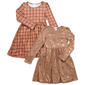 Girls (7-16) Emma & Elsa 2pk. Long Sleeve Plaid/Butterfly Dresses - image 1