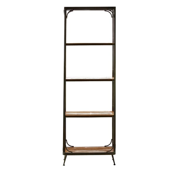 9th & Pike&#174; Large Rectangle 5 Shelf Wood And Metal Bookcase