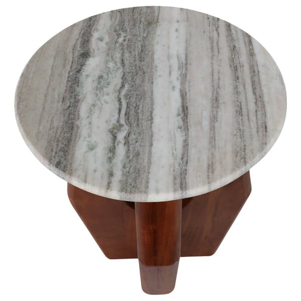 Sagebrook Home 20in. Curved Legs Marble Top Accent Table