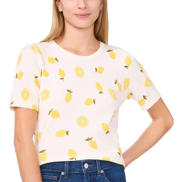 Womens Cece Short Sleeve Lemon Sweater - image 