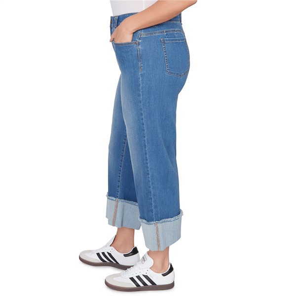 Plus Size Ruby Rd. Key Items Premium Stretch Denim Wide Leg Jeans