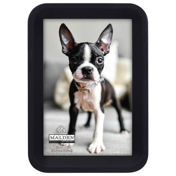 Malden Curved Black Wood Frame