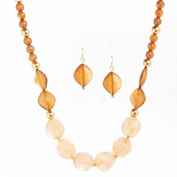 Ashley Cooper(tm) Gold Plated Beaded Necklace & Earring Set - image 