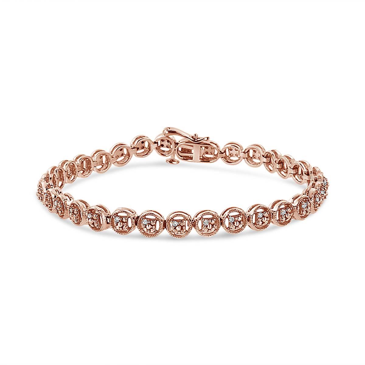 Haus of Brilliance Rose Gold over Silver Diamond Tennis...