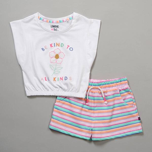 Girls &#40;7-12&#41; Limited Too&#40;tm&#41; 2pc. Be Kind To All Top & Shorts Set - image 