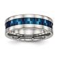 Mens Gentlemen's Classics&#40;tm&#41; 7mm Silver & Blue IP-Plated Band - image 1