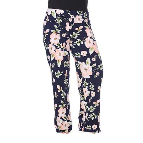 Plus Size White Mark Floral Print Palazzo Pants