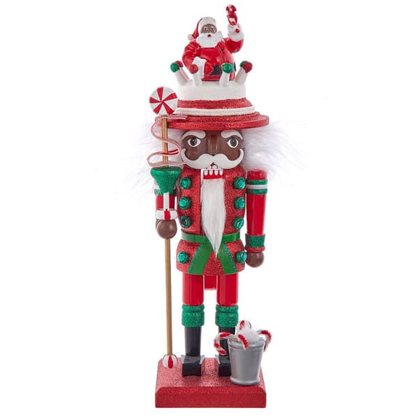 Kurt S. Adler 10-Inch Hollywood Black Nutcracker w/ Santa Hat
