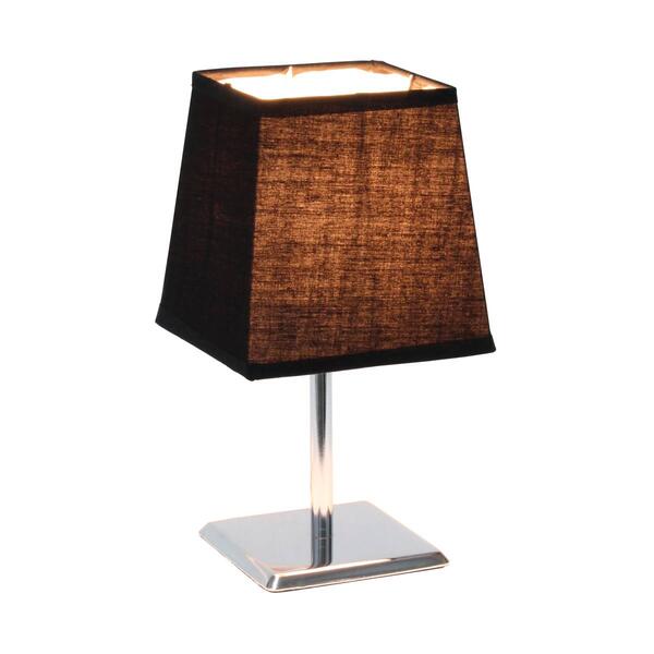 Simple Designs Mini Square Empire Fabric Shade Chrome Table Lamp - image 