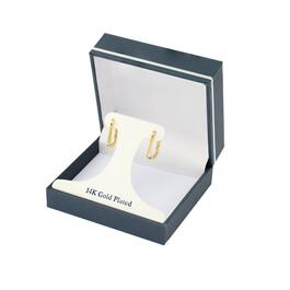 Gold Over Brass Rectangle Huggie Hoop Earrings