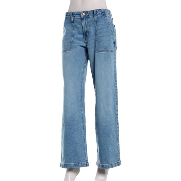 Juniors Celebrity Pink Mid Rise Wide Leg Jeans w/Porkchop Pockets