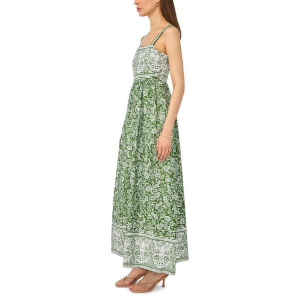 Womens Cece Sleeveless Square Neck Floral Poplin Maxi Dress