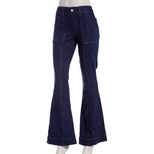 Juniors Madden Girl High Rise Denim Elastic Back Flare Jeans