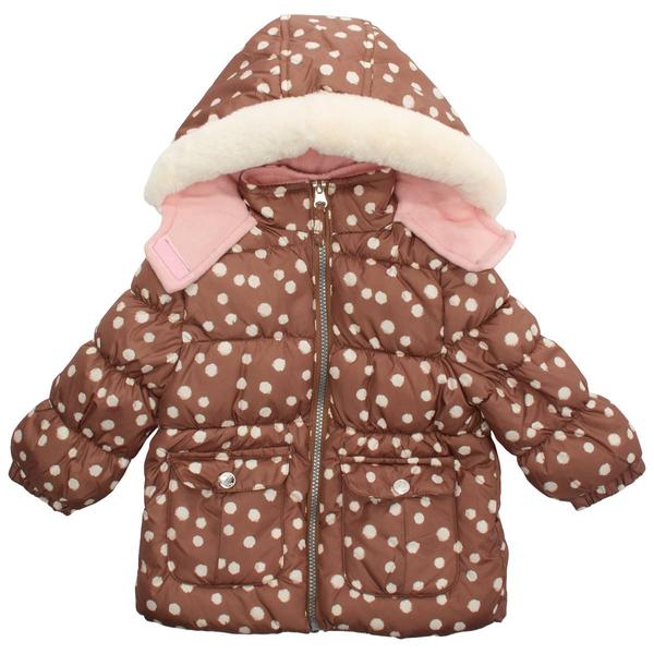 Baby Girl (12-24M) Pink Platinum(R) Dot Print Puffer Coat - image 