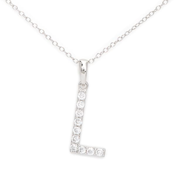 Gianni Argento Silver Initial Pendant Necklace - L - image 