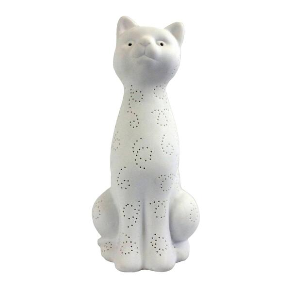 Simple Designs Porcelain Kitty Cat Shaped Animal Light Table Lamp