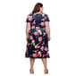 Plus Size 24/7 Comfort Apparel Navy Floral Flare Midi Dress - image 3