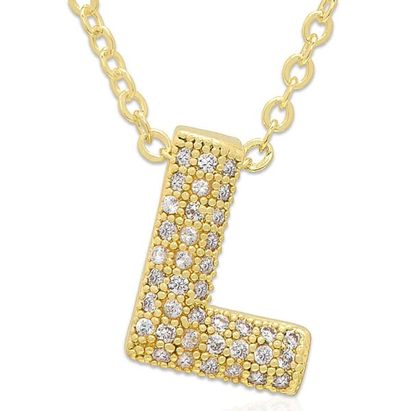 Accents by Gianni Argento 14kt. Gold Bubble Initial L Pendant - image 
