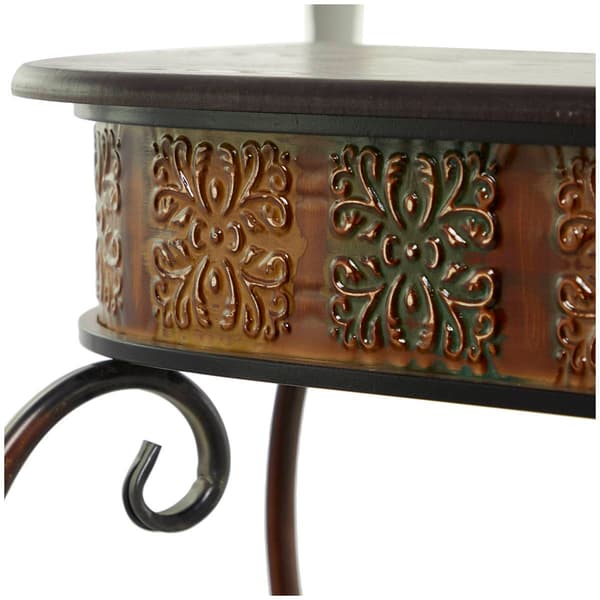 9th & Pike® Dark Brown Traditional Metal Console Table