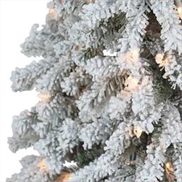 Puleo International 6ft. Pre-Lit Flocked Christmas Tree