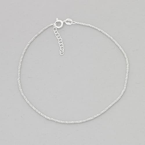 Barefootsies Sterling Silver Twisted Chain Ankle Bracelet