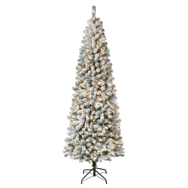 National Tree 7.5ft Acacia Medium Flocked Pre-Lit Christmas Tree - image 