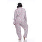 Plus Size White Mark 3pc. Grey Cheetah Pajama Set - image 3