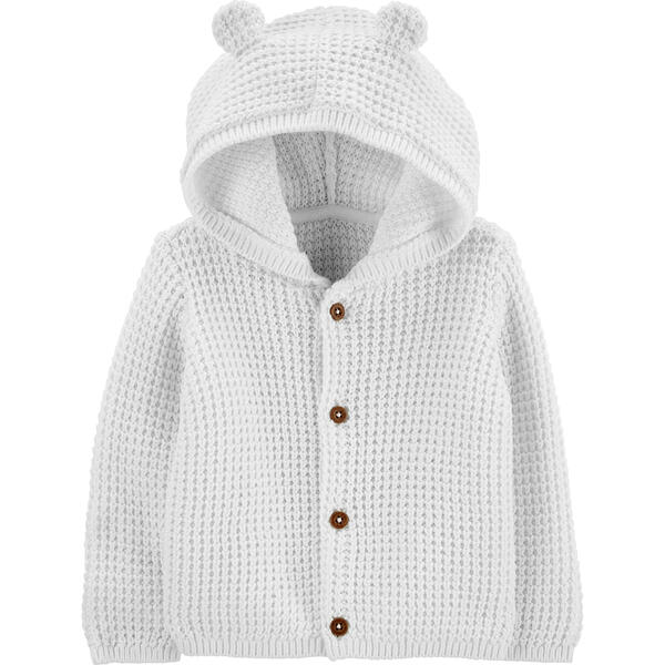 Baby Unisex &#40;NB-12M&#41; Carter's&#40;R&#41; Ear Hooded Cardigan Sweater - image 