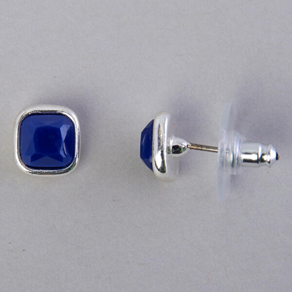Chaps Silver-Tone Square Stud Earrings - image 