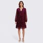 Womens Perceptions Long Sleeve Floral Chiffon Babydoll Dress - image 1