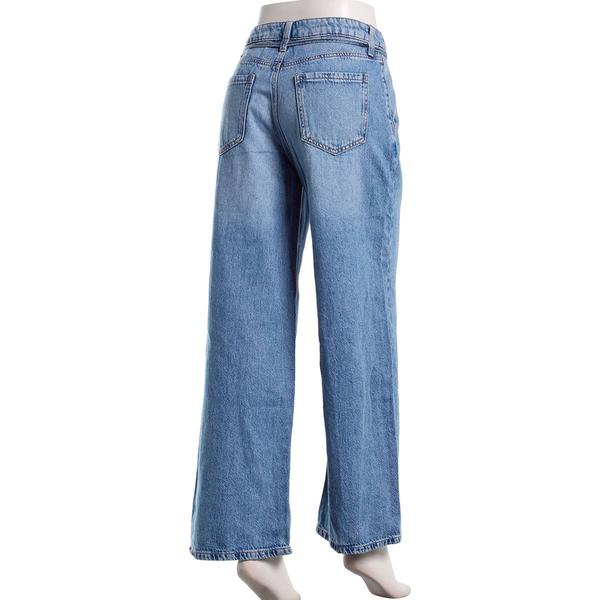 Juniors Celebrity Pink Self Belt Mid Rise Wide Leg Jeans