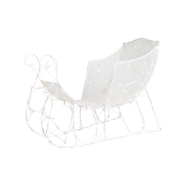 Northlight 48in. White Crystal 3D Sleigh Christmas Outdoor Decor