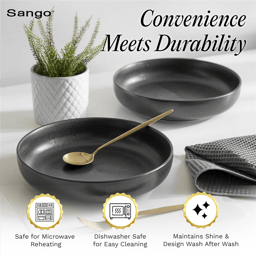 Sango Anderson Black 10in. Large Ceramic Serving Bowl - Set of 2