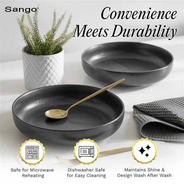 Sango Anderson Black 10in. Large Ceramic Serving Bowl - Set of 2