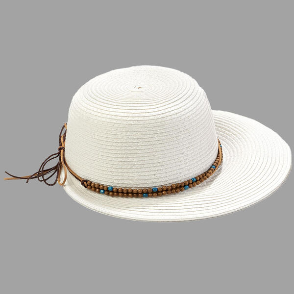 Womens Mad Hatter Face Framer Hat w/ Beads - image 