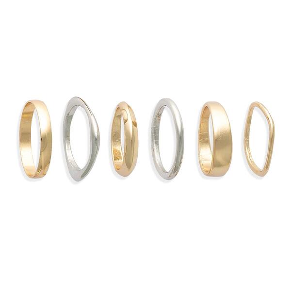 Ashley 6pc. Two-Tone 4 Gold & 2 Silver Rings Set - image 