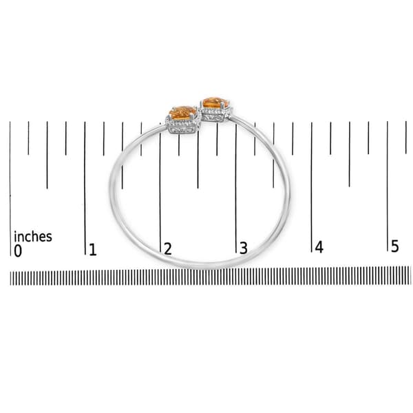 Haus of Brilliance Sterling Silver Yellow Citrine Bangle Bracelet