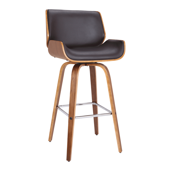 Armen Living Tyler Bar Height Swivel Faux Leather Barstool - image 