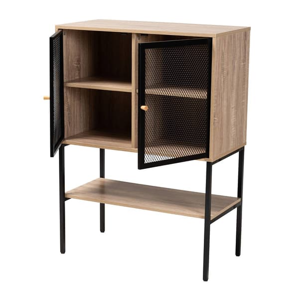 Baxton Studio Asher Natural Brown Wood 2-Door Sideboard