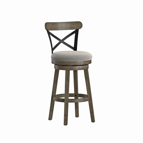 HH2 Home Reid Wood Adjustable Height Swivel Stool