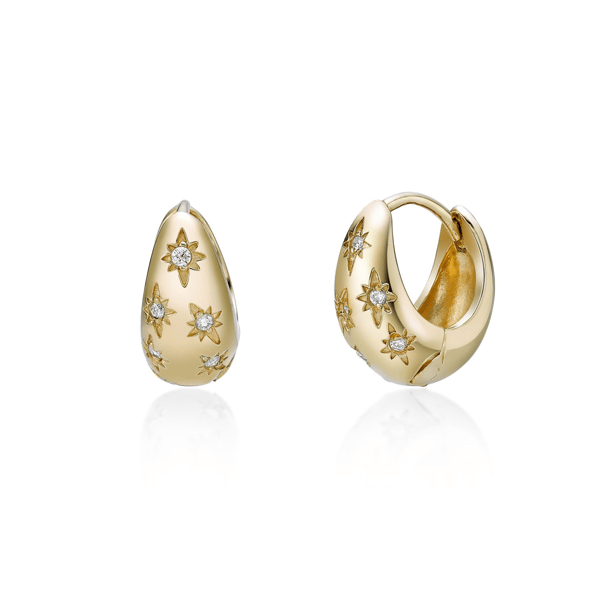Brilliant Grown 18kt. Gold-Plated Lab-Grown Diamond Hoop Earrings