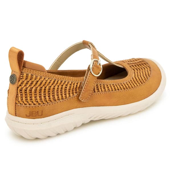 Womens JBU Summer Memory Foam T-Strap Flats