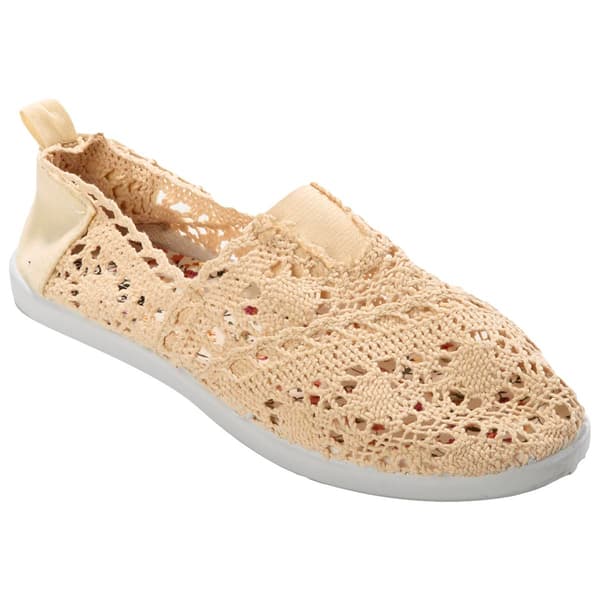 Womens Ashley Blue Crochet Center Gore Slip On Flats - image 