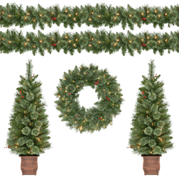 Puleo International 5pc. Pre-Lit LED Christmas Decor Set