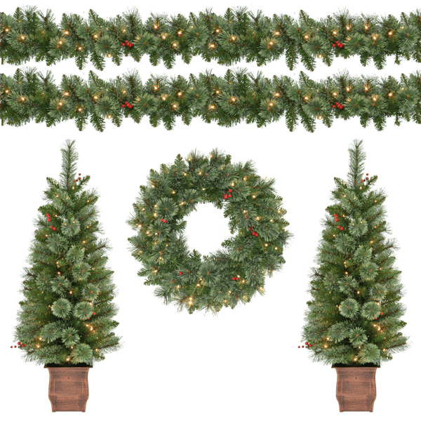 Puleo International 5pc. Pre-Lit LED Christmas Décor Set