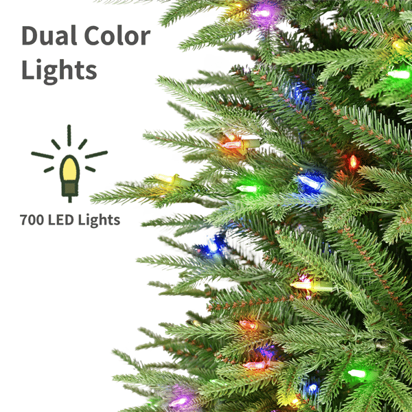 Puleo International 7.5ft. Pre-Lit Fraser Fir Slim Christmas Tree
