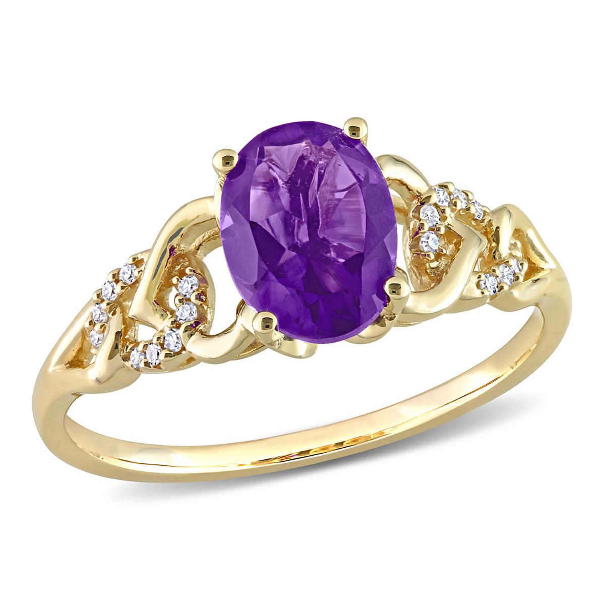 Gemstone Classics™ 10kt. Yellow Gold Oval Amethyst Link...