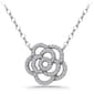 Designs by FMC Sterling Silver CZ Pave Rose Pendant - image 1